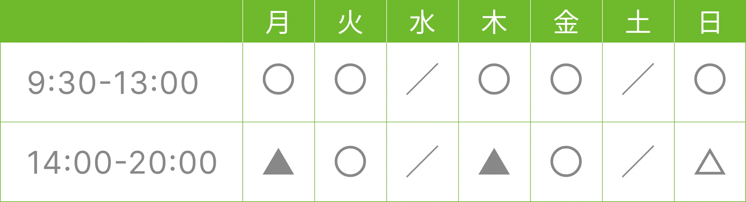 診療時間表